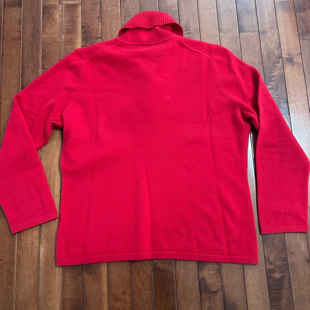 Jones New York Women's Red Cowl Neck 100% Cashmere Sweater Size XL - Picture 8 of 9